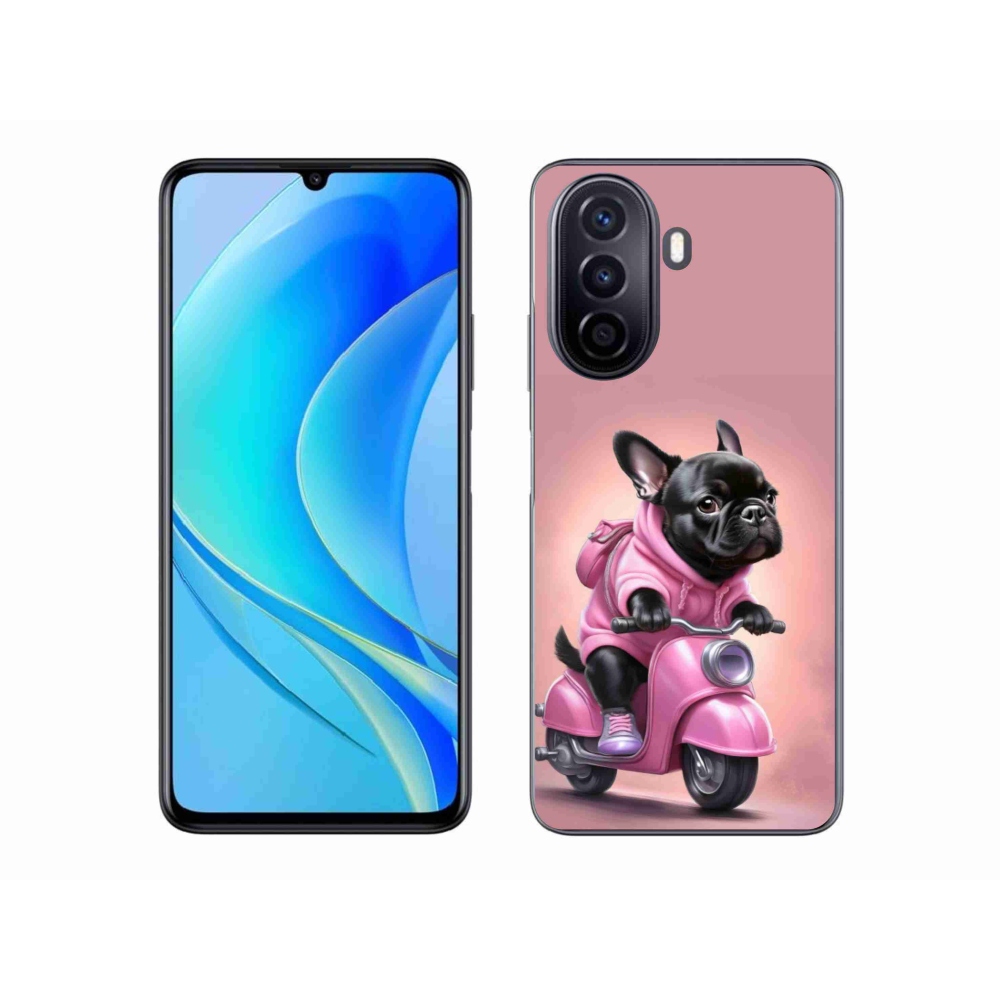 Gél borítás mmCase a Huawei Nova Y70-hez - francia bulldog egy robogón