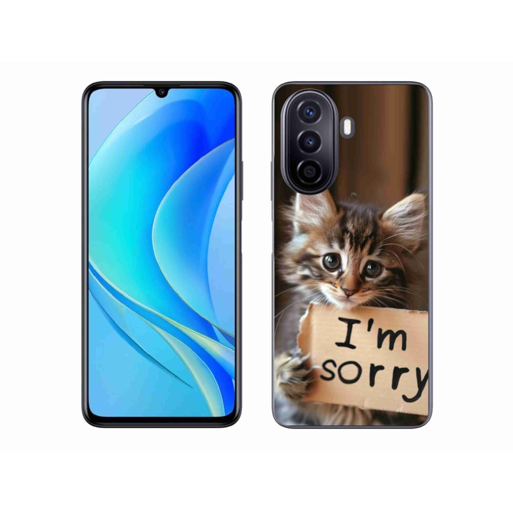 Gél borítás mmCase a Huawei Nova Y70-en - macska bocsánatkérése