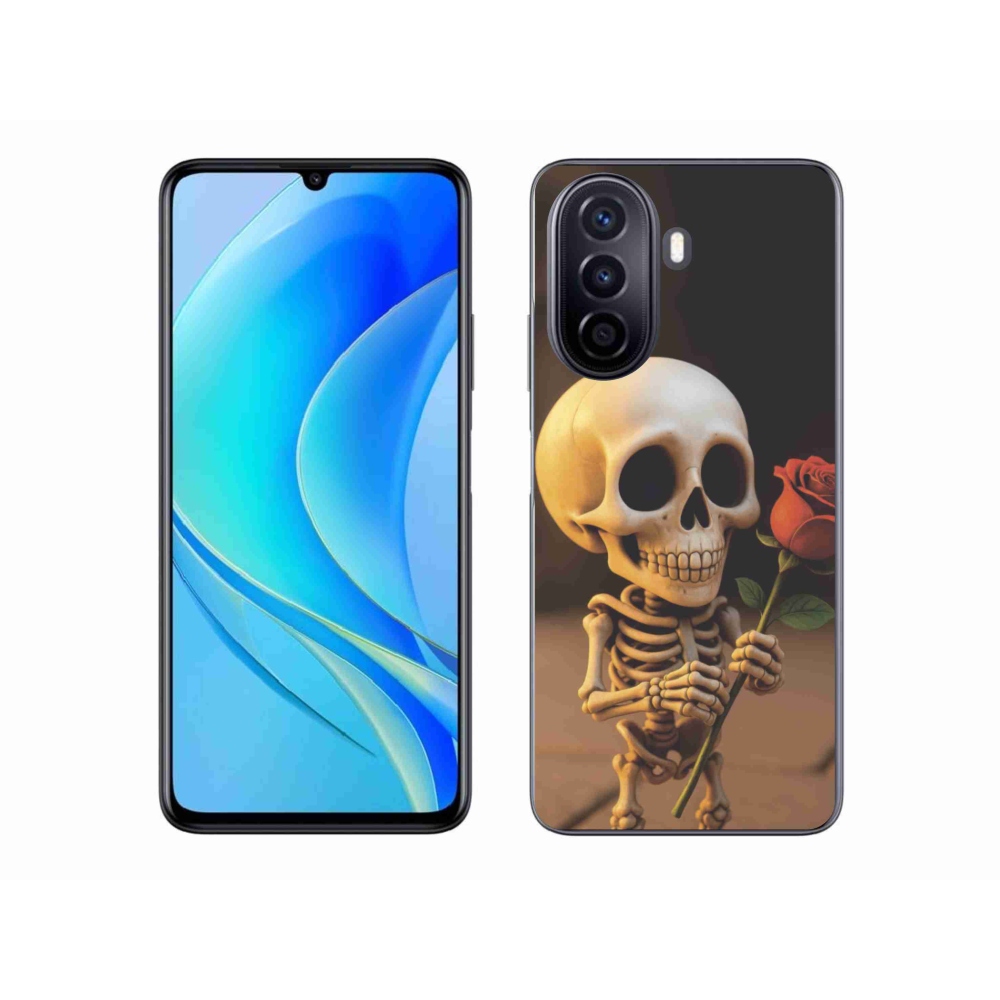 Gél borítás mmCase a Huawei Nova Y70-hez - csontváz rózsával