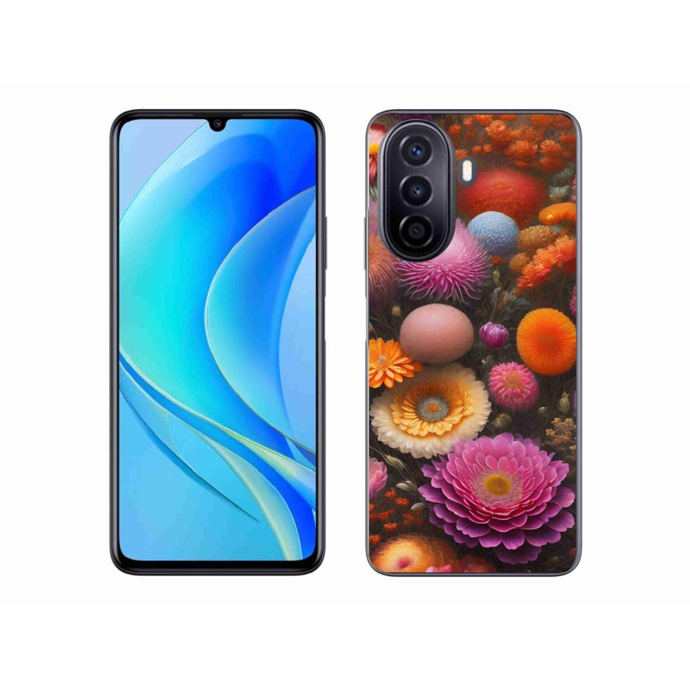 Gél borító mmCase a Huawei Nova Y70 készülékhez - virágos kompozíció