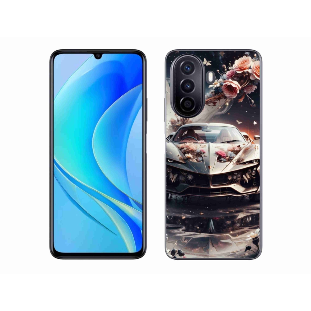 Gél borítás mmCase a Huawei Nova Y70-en - virágos sportautó