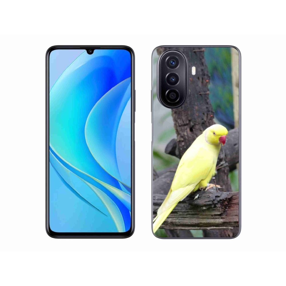 Gél borító mmCase a Huawei Nova Y70 készülékhez - papagáj alexander sárga
