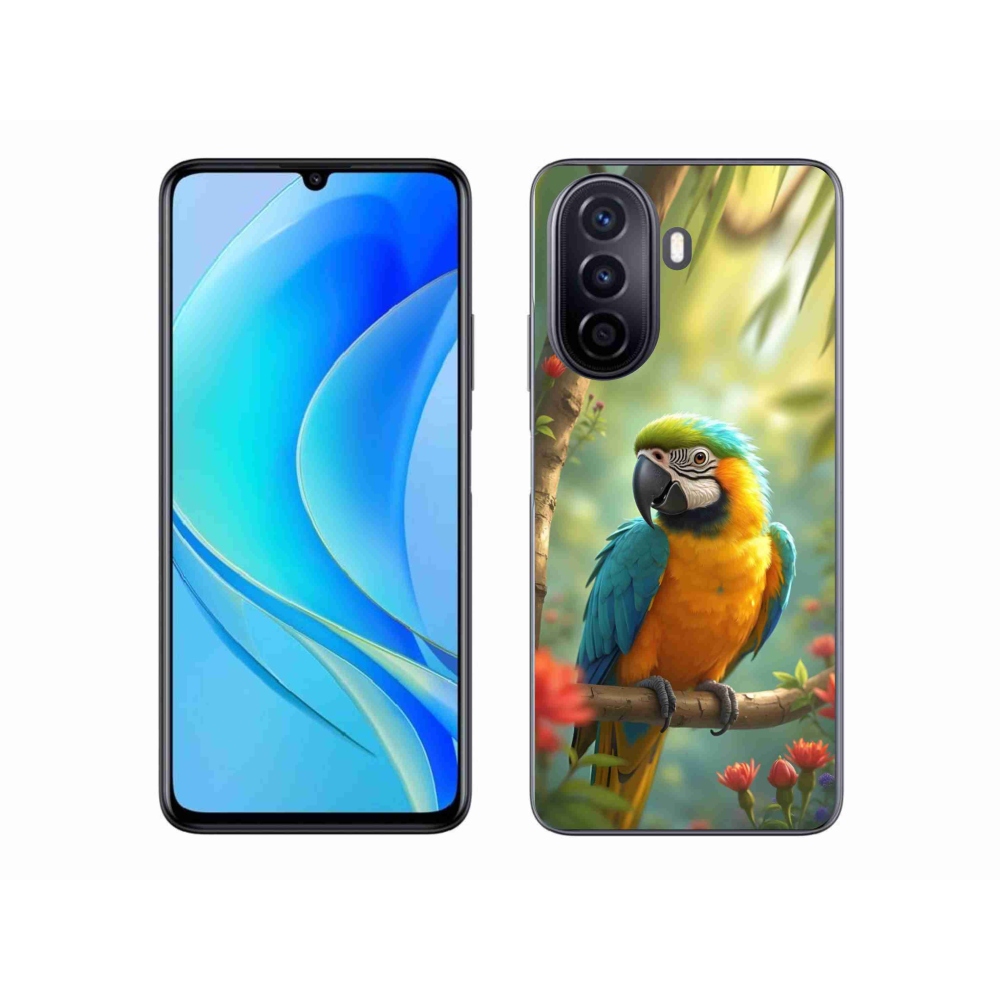 mmCase gél tok a Huawei Nova Y70-hez – kék-sárga ara papagáj