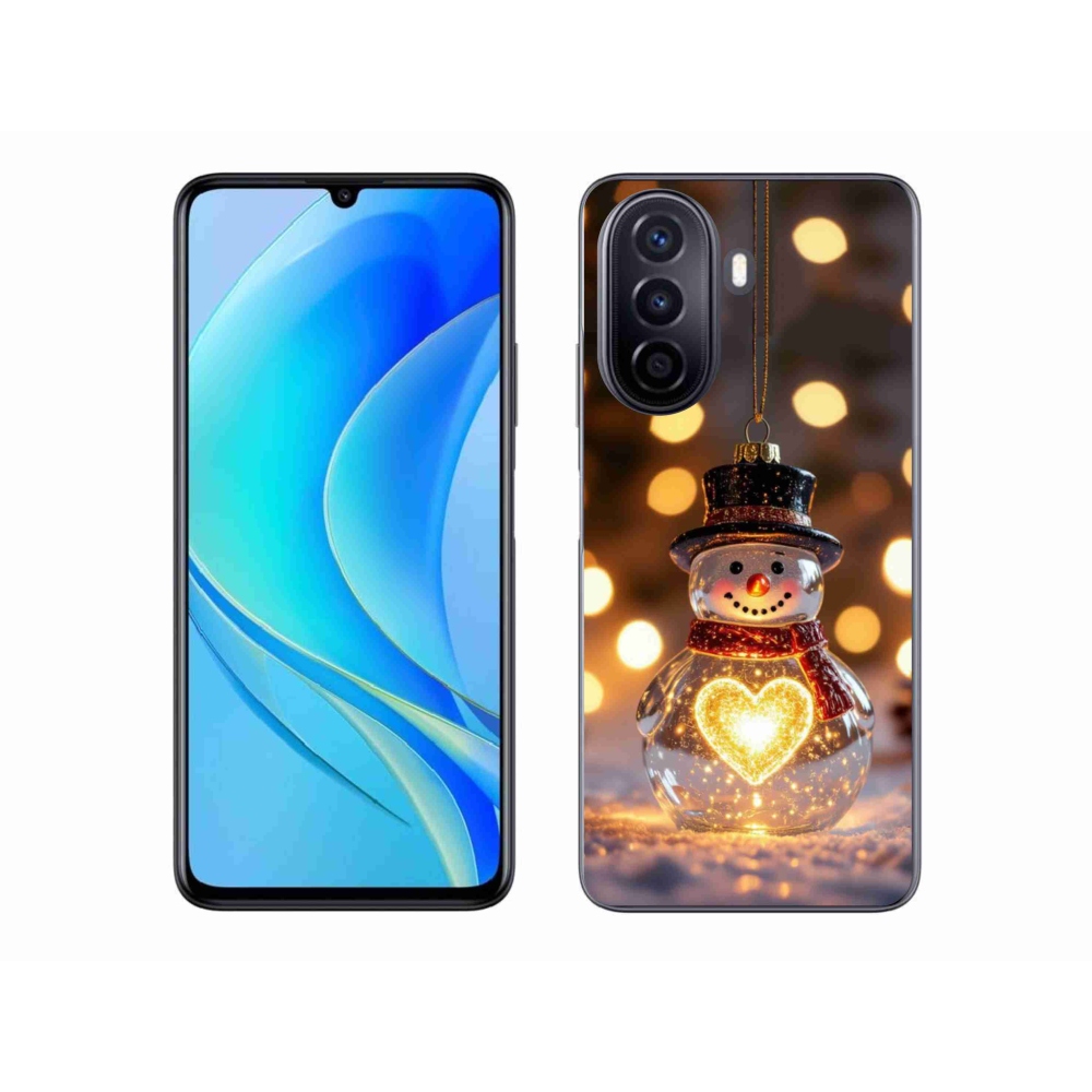 mmCase gél tok a Huawei Nova Y70-hez – világító karácsonyi hóember