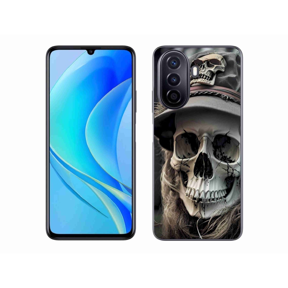 Zselés borítás mmCase a Huawei Nova Y70 készülékhez - sötét koponya