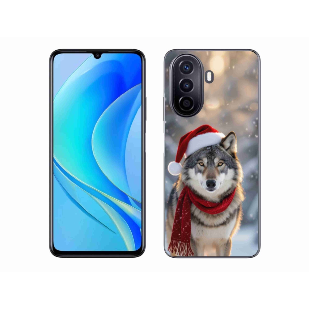 Gél borítás mmCase a Huawei Nova Y70-hez - Karácsonyi farkas