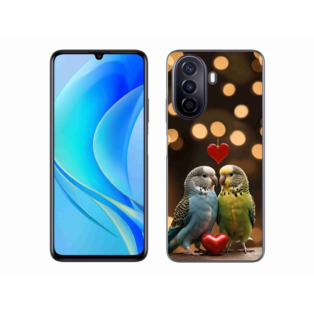 mmCase gélhuzat a Huawei Nova Y70-hez – szerelmes papagájok