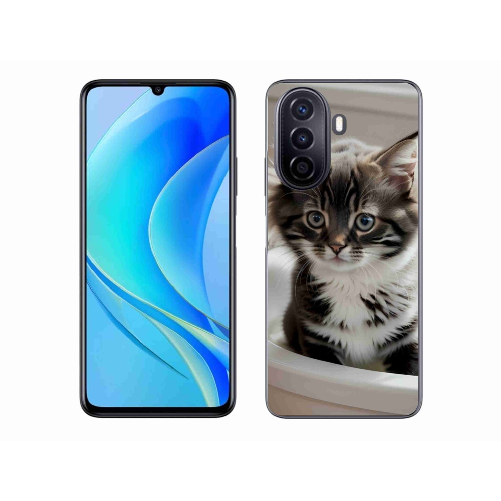 Gél borítás mmCase a Huawei Nova Y70-en - kíváncsi cica