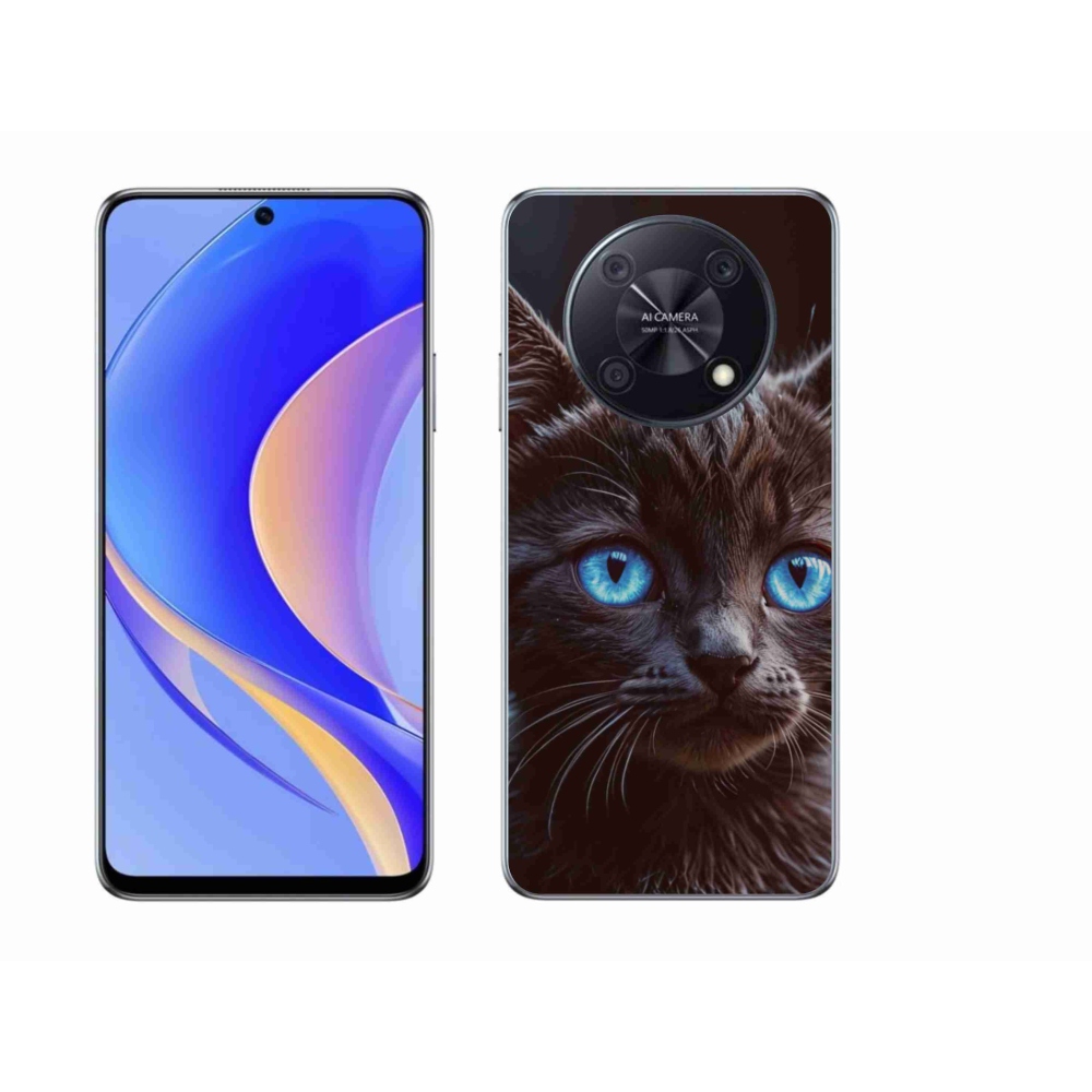 Gél borítás mmCase a Huawei Nova Y90 készülékhez - fekete cica 2