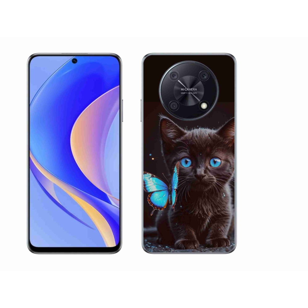 Gél borítás mmCase a Huawei Nova Y90 készülékhez - fekete cica 3