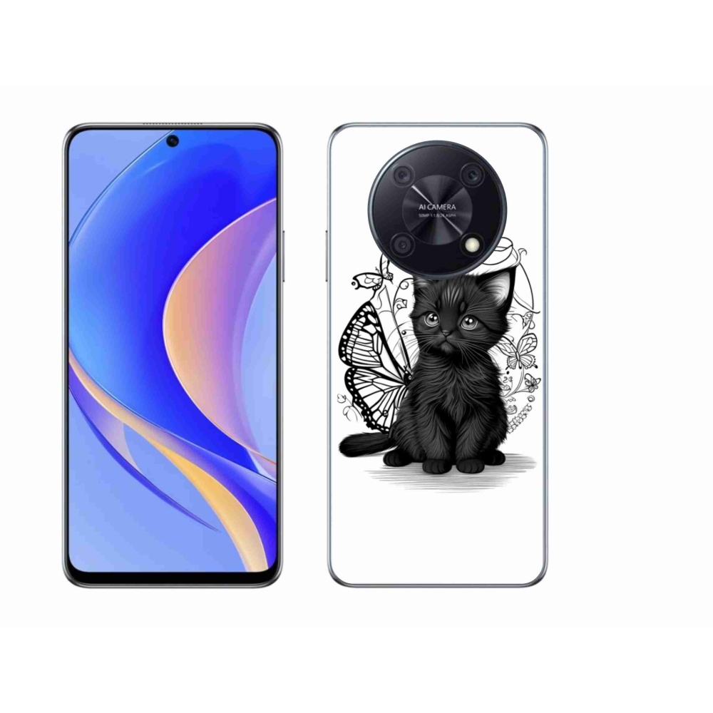 Gél borítás mmCase a Huawei Nova Y90 készülékhez - fekete cica