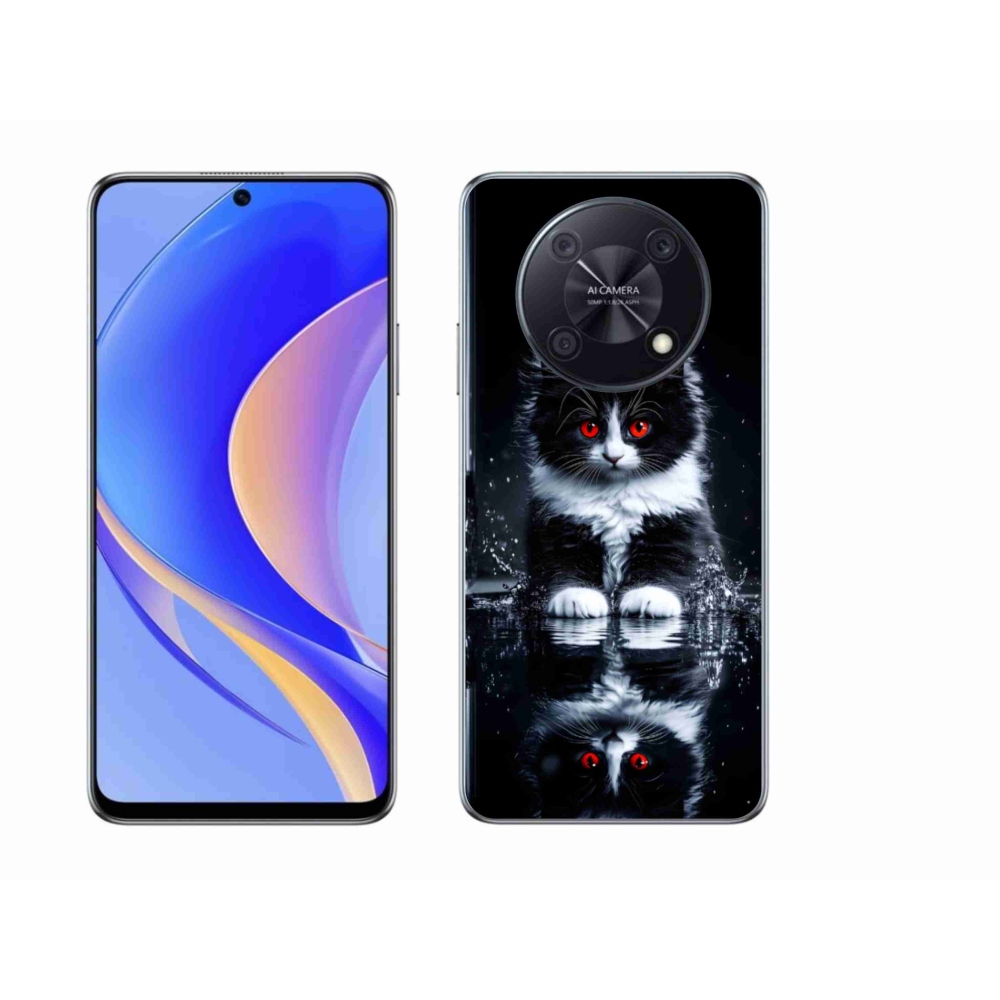 Gél borítás mmCase a Huawei Nova Y90-en - fekete-fehér cica