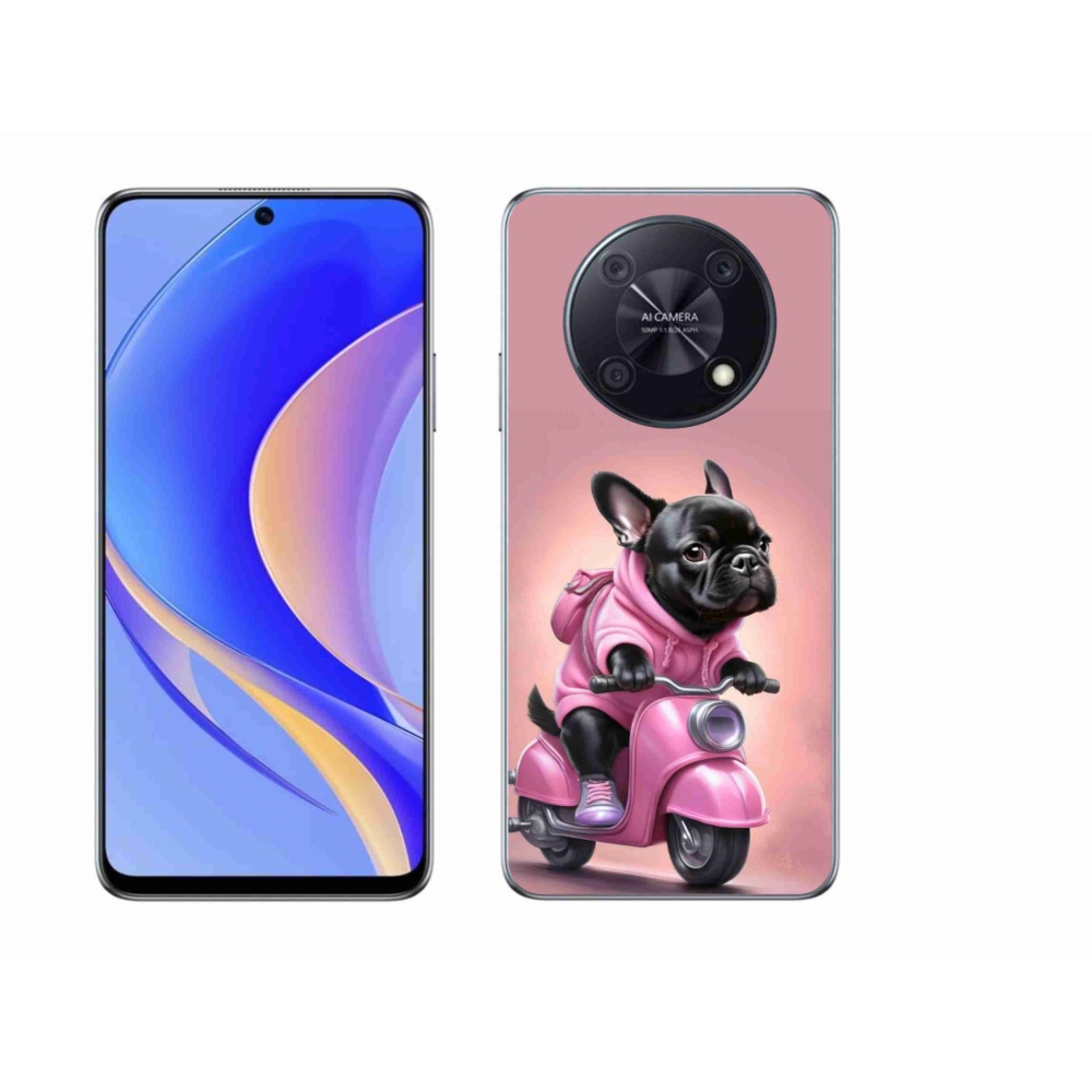Gél borítás mmCase a Huawei Nova Y90-hez - francia bulldog egy robogón