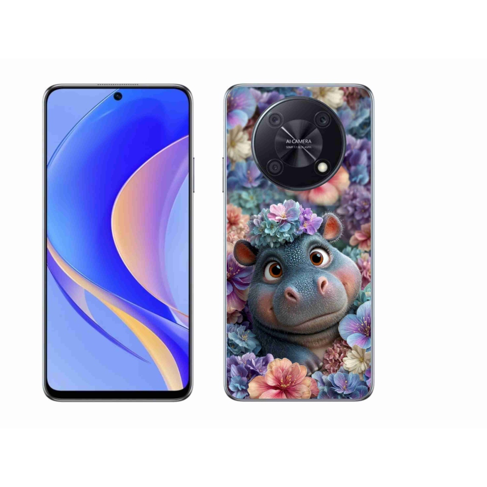 mmCase gél tok a Huawei Nova Y90-hez – virágos víziló