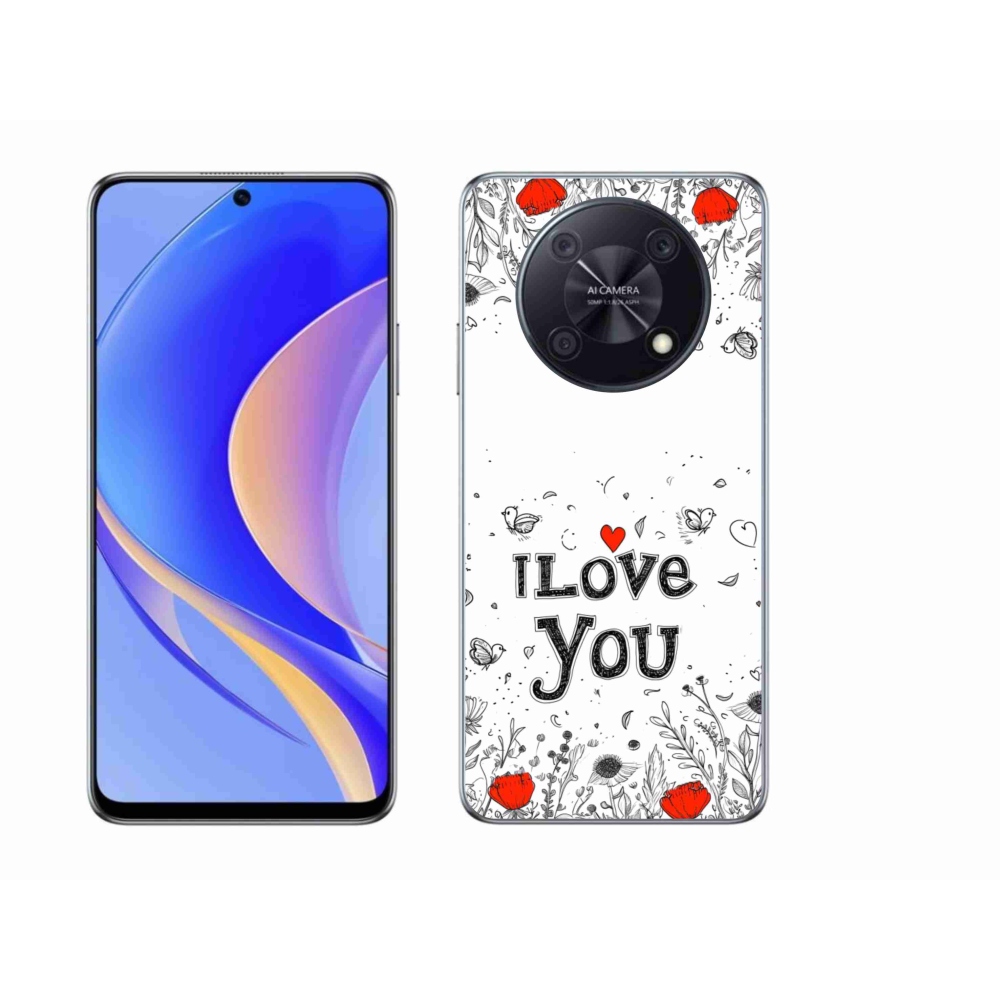 Gél borító mmCase a Huawei Nova Y90-hez - Szeretlek fehér háttérrel