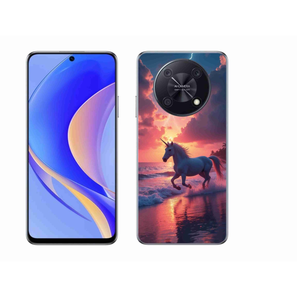 Gél borítás mmCase a Huawei Nova Y90 készülékhez - egyszarvú a tengerparton