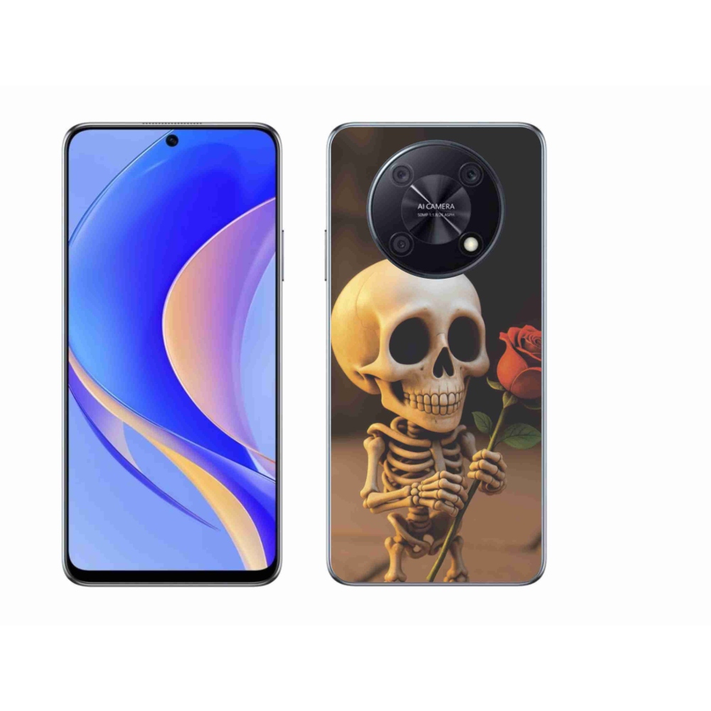 Gél borítás mmCase a Huawei Nova Y90-hez - csontváz rózsával
