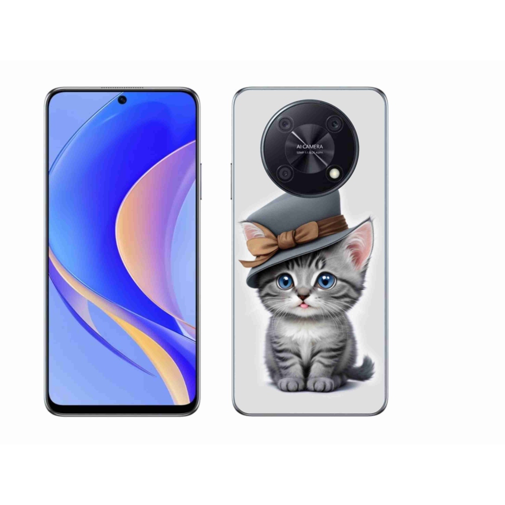Gél borító mmCase a Huawei Nova Y90 készülékhez - cica sapkával