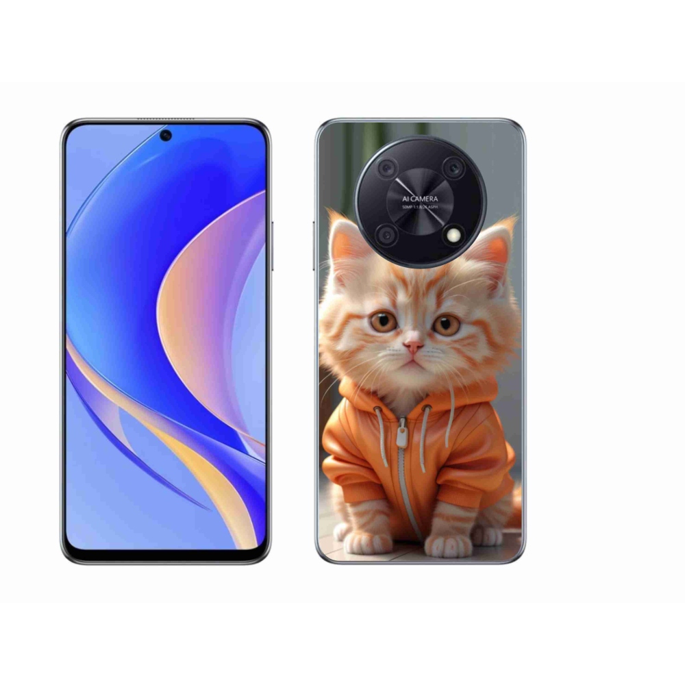 Gél borítás mmCase a Huawei Nova Y90-hez - cica melegítőben