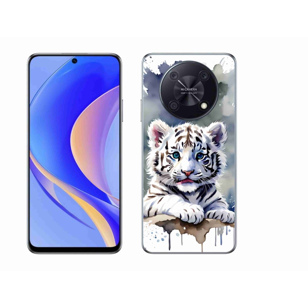 Gél borítás mmCase a Huawei Nova Y90 készülékhez - fehér tigriskölyök