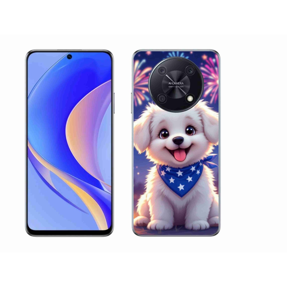 Gél borítás mmCase a Huawei Nova Y90 készülékhez - ünnepi kölyökkutyakölyök