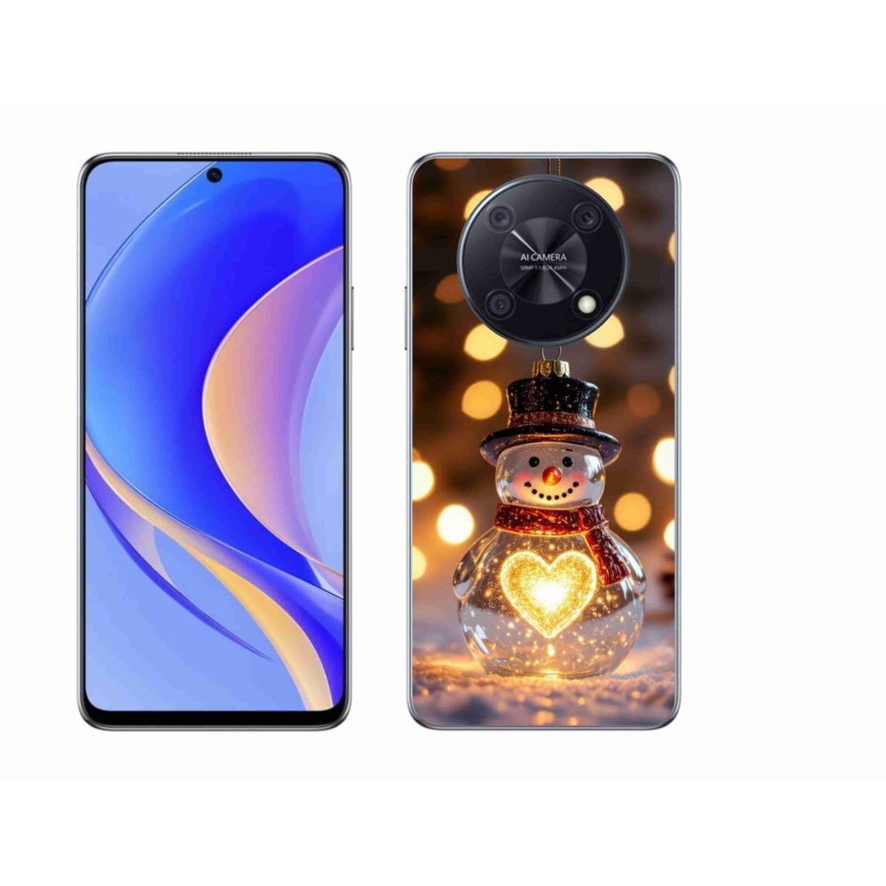 mmCase gél tok a Huawei Nova Y90-hez – világító karácsonyi hóember