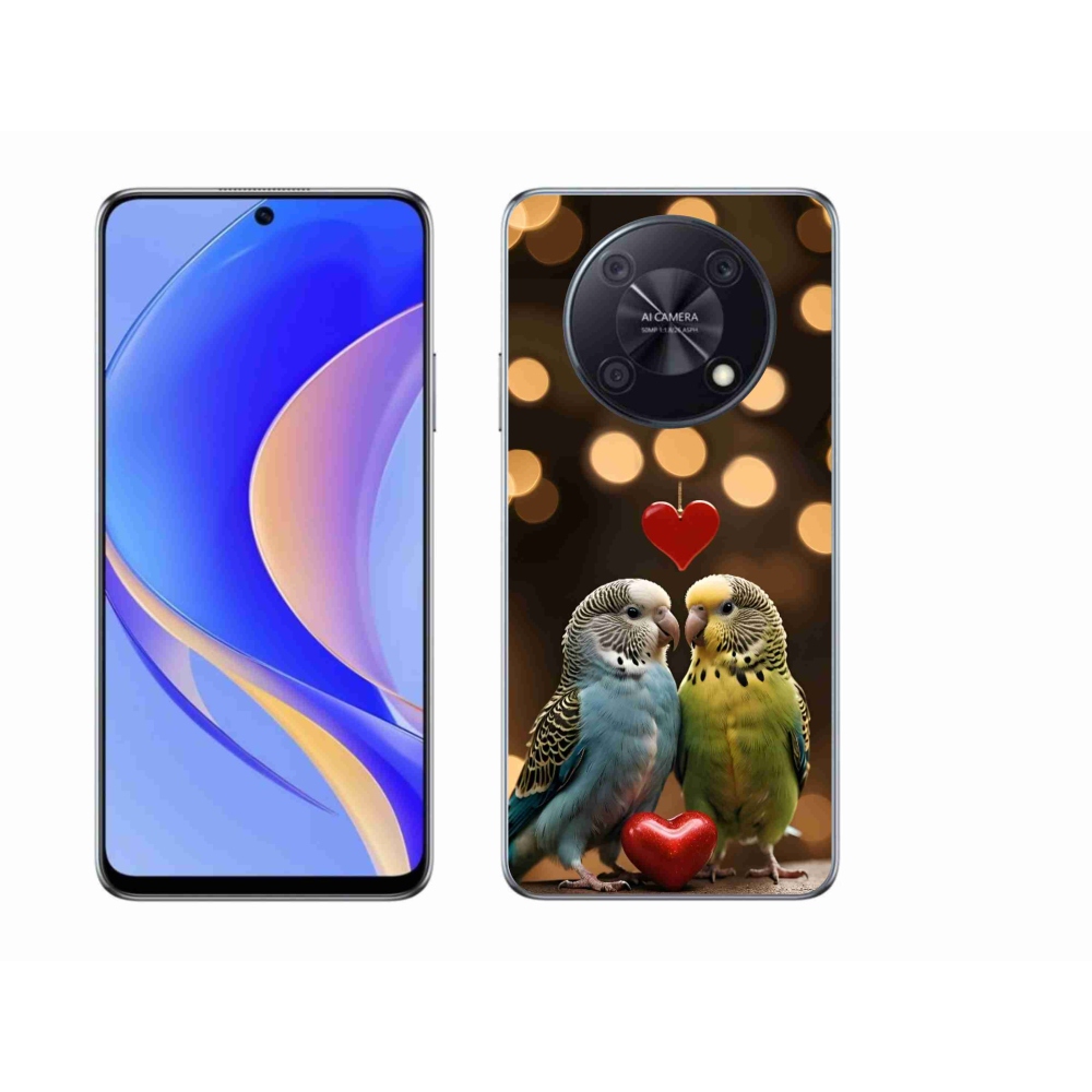 mmCase gél tok a Huawei Nova Y90-hez – szerelmes papagájok
