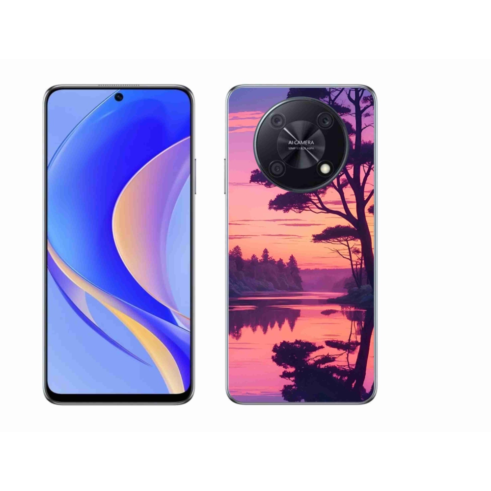 Gél borító mmCase a Huawei Nova Y90-hez - naplemente a tó felett