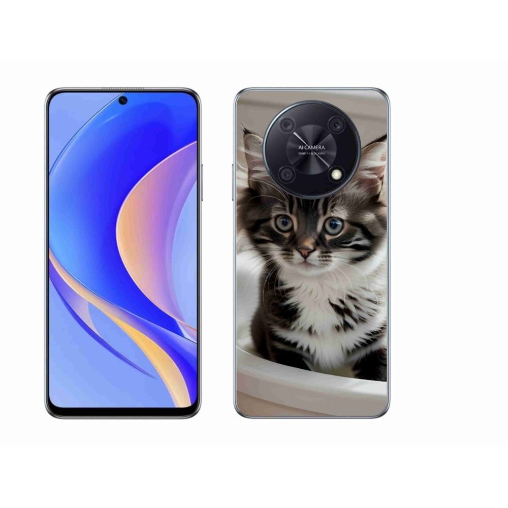 Gél borítás mmCase a Huawei Nova Y90-en - kíváncsi cica