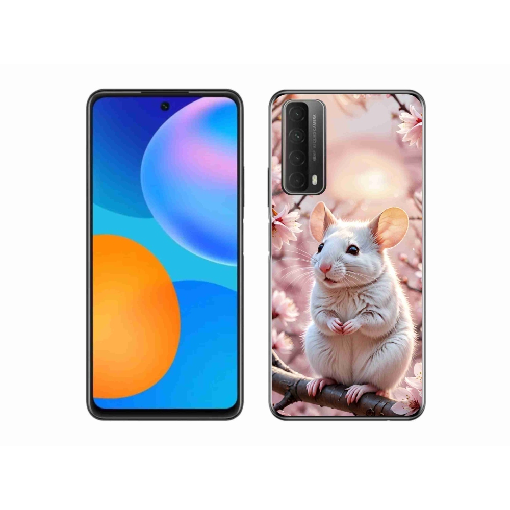 mmCase gél tok a Huawei P Smart (2021) készülékhez – fehér egér egy ágon