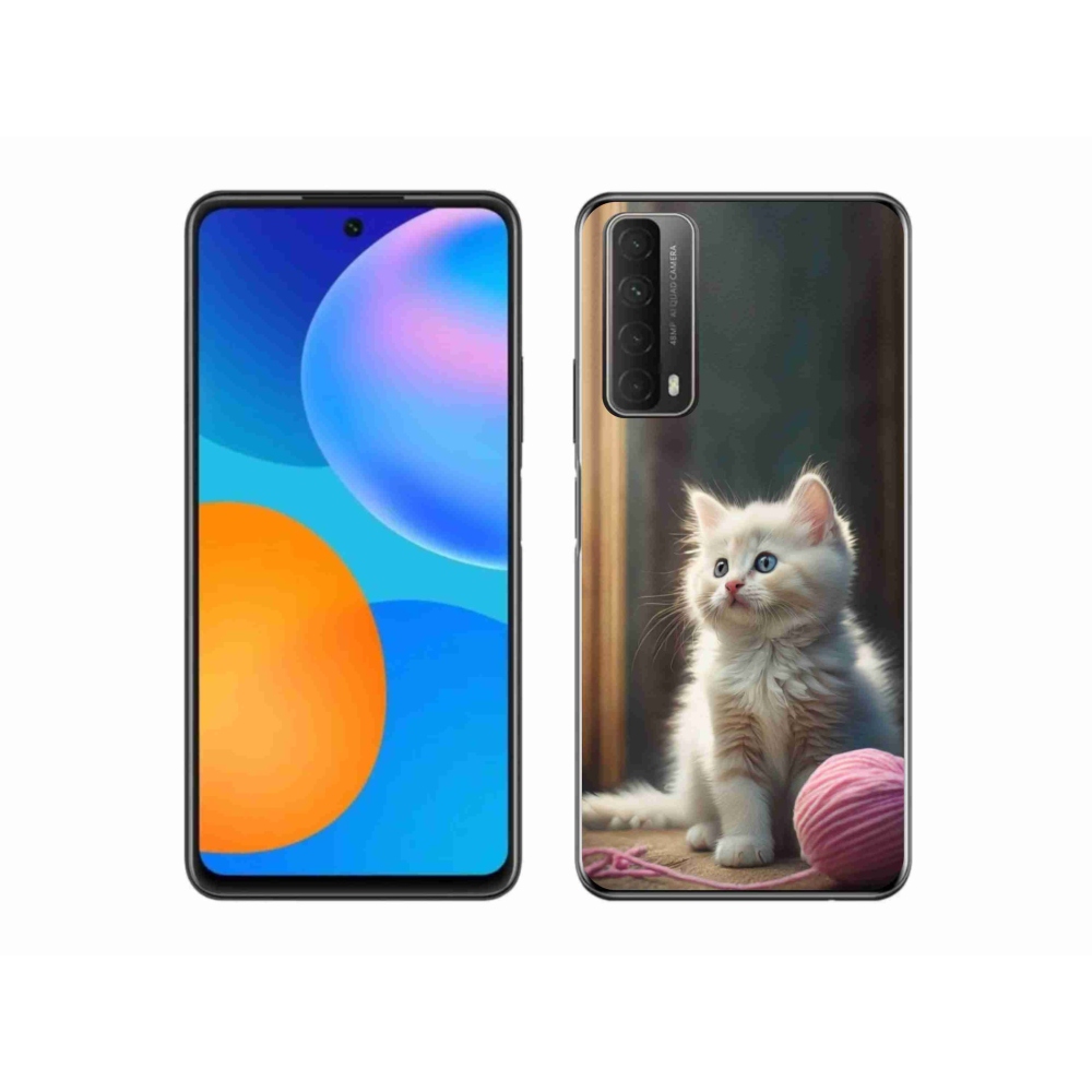 Gél védőhuzat mmCase a Huawei P Smart (2021) - fehér cica 2