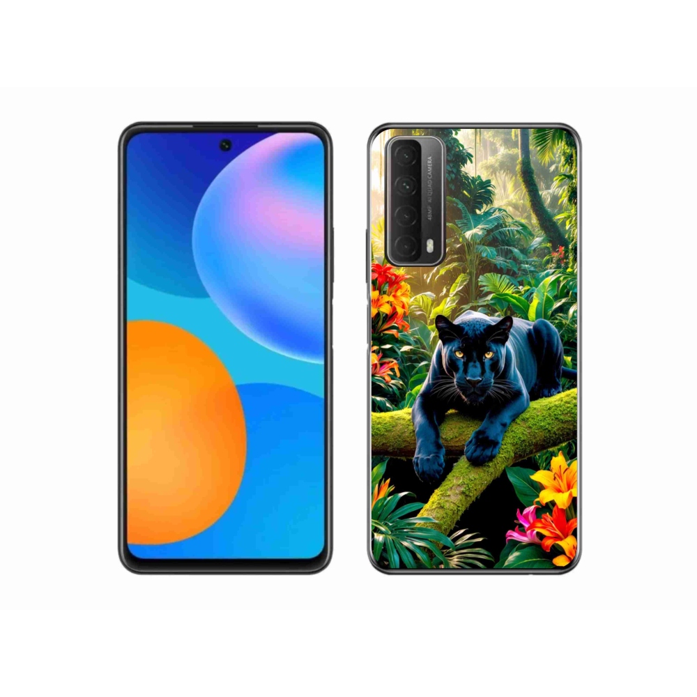 Gél borítás mmCase a Huawei P Smart (2021) - fekete párduc a dzsungelben