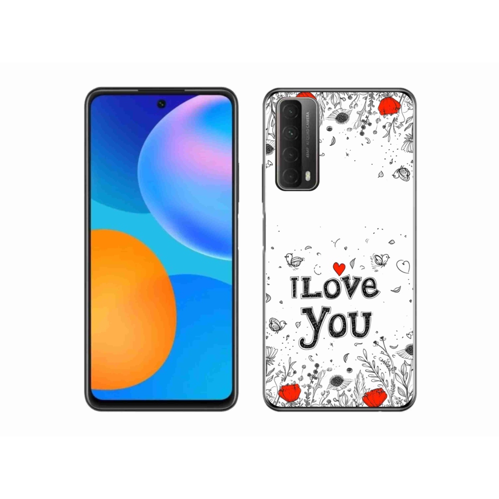 Gél borító mmCase a Huawei P Smart (2021) - I love you fehér háttérrel