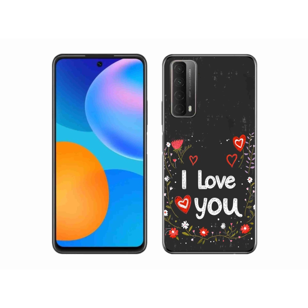 Gél borító mmCase a Huawei P Smart (2021) - I love you fekete háttérrel