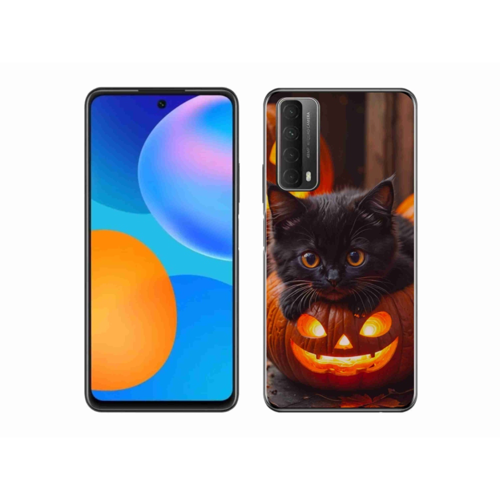 Gél borító mmCase a Huawei P Smart (2021) - cica és tök - számára