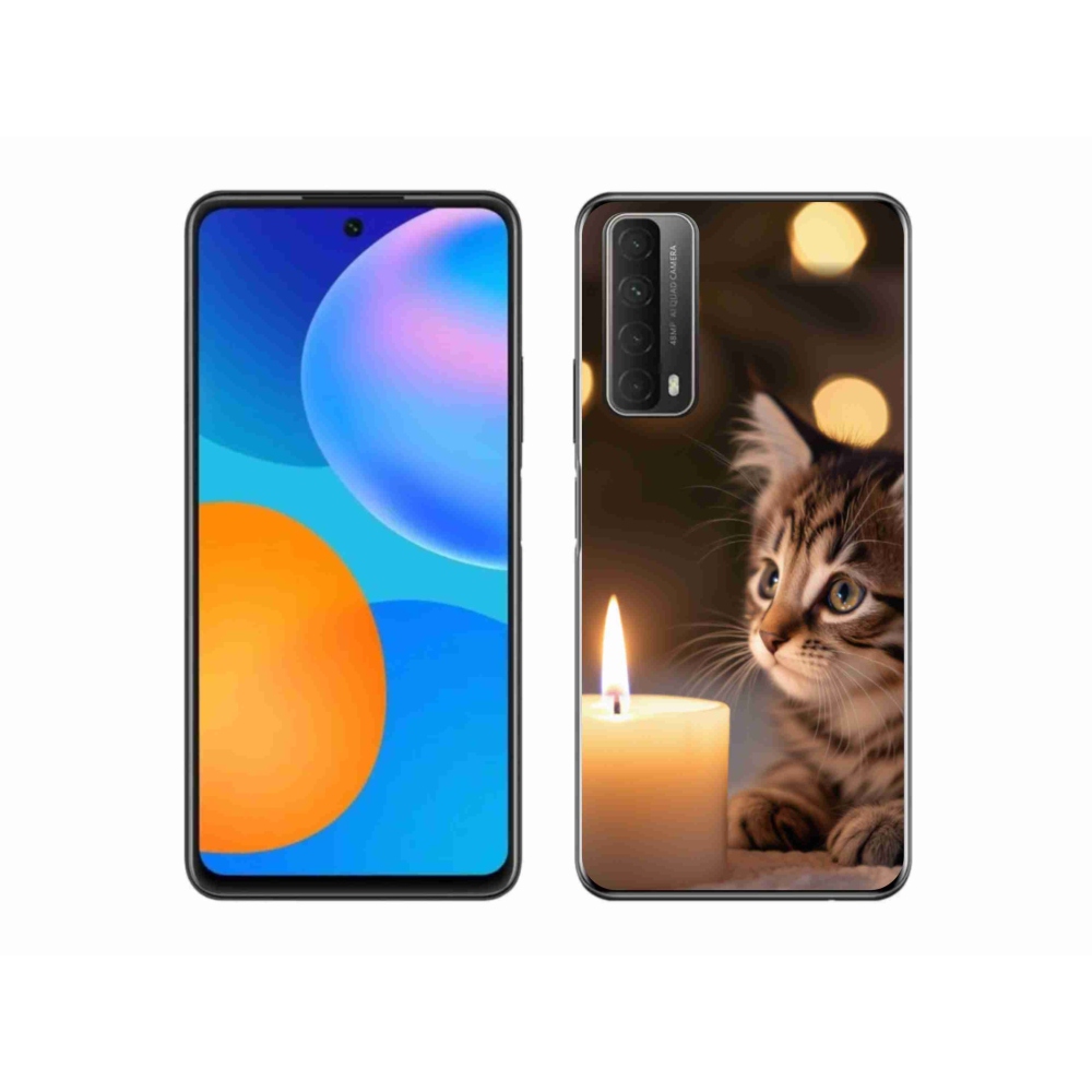 Zselés borítás mmCase a Huawei P Smart (2021) - cica és gyertya