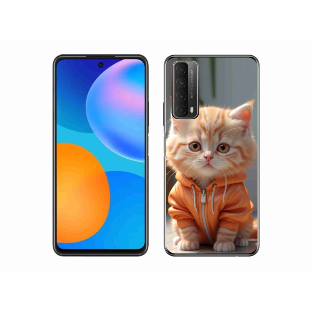 Gél borítás mmCase a Huawei P Smart (2021) - cica a kapucnis pulóverben