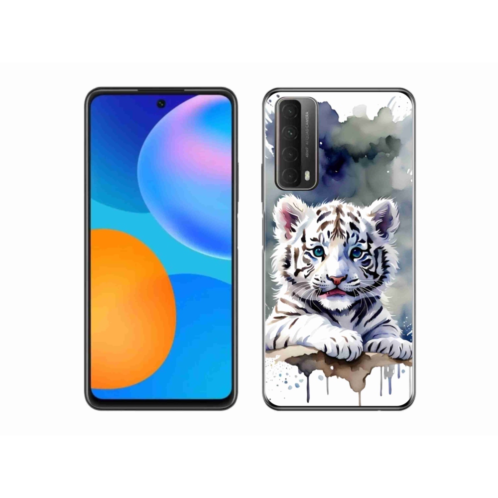 Gél borító mmCase a Huawei P Smart (2021) - fehér tigriskölyökhöz