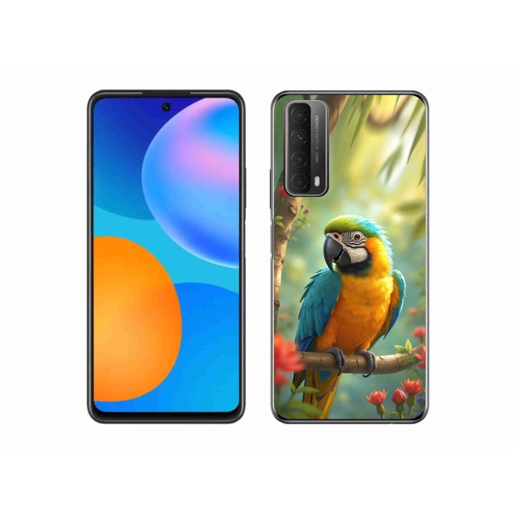 mmCase gél tok a Huawei P Smart (2021) készülékhez – kék-sárga ara papagáj