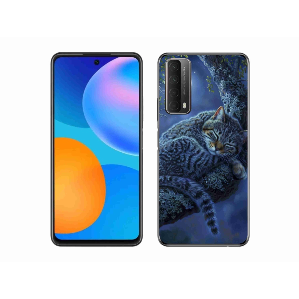Gél védőhuzat mmCase a Huawei P Smart (2021) - alvó macska számára