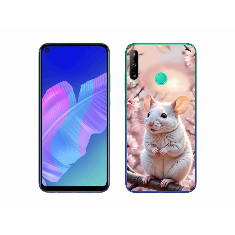 mmCase gél tok a Huawei P40 Lite E-hez – fehér egér egy ágon