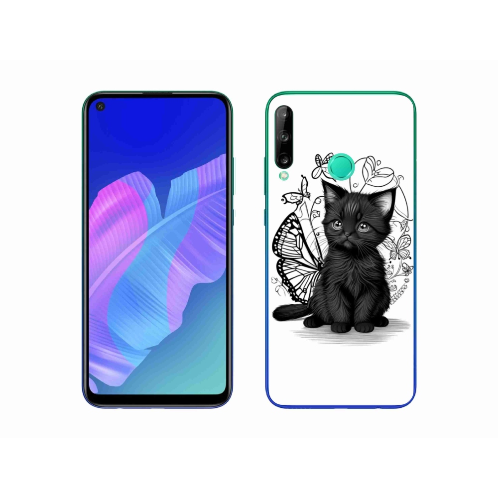 Gél borítás mmCase a Huawei P40 Lite E számára - fekete cica