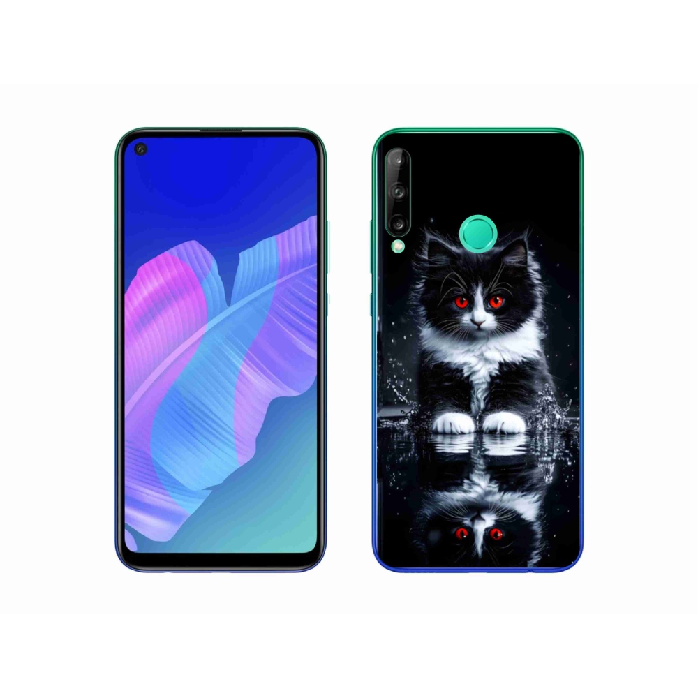 Gél borítás mmCase a Huawei P40 Lite E számára - fekete-fehér cica