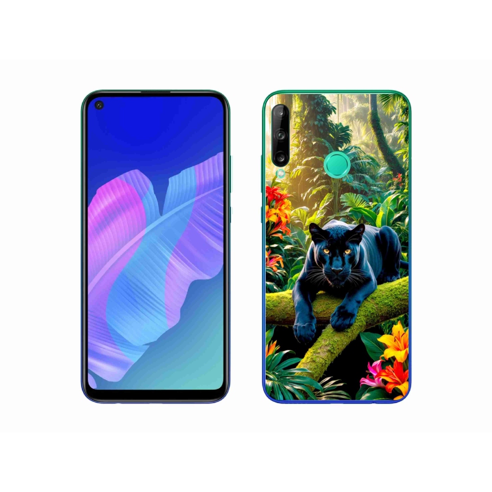 Gél borítás mmCase a Huawei P40 Lite E számára - fekete párduc a dzsungelben