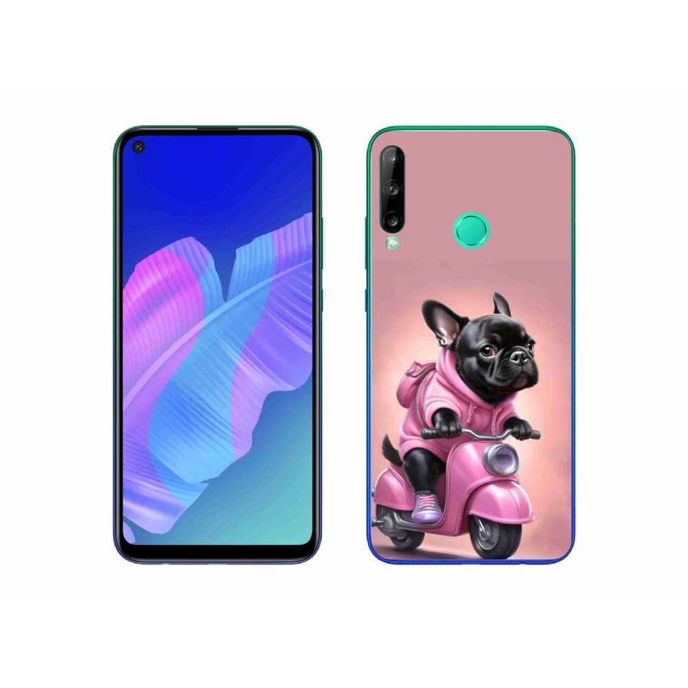 Gél borítás mmCase a Huawei P40 Lite E számára - Francia bulldog egy robogón