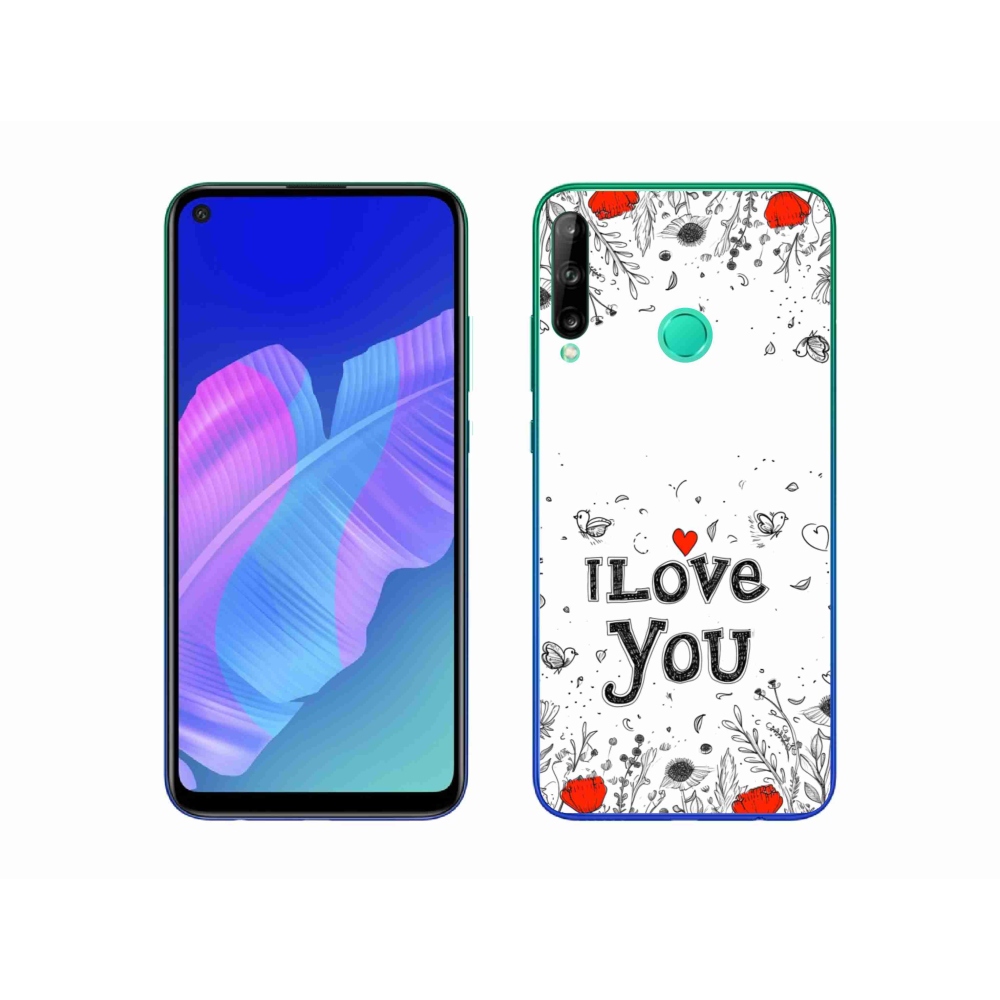 Gél borító mmCase a Huawei P40 Lite E - I love you fehér háttérrel