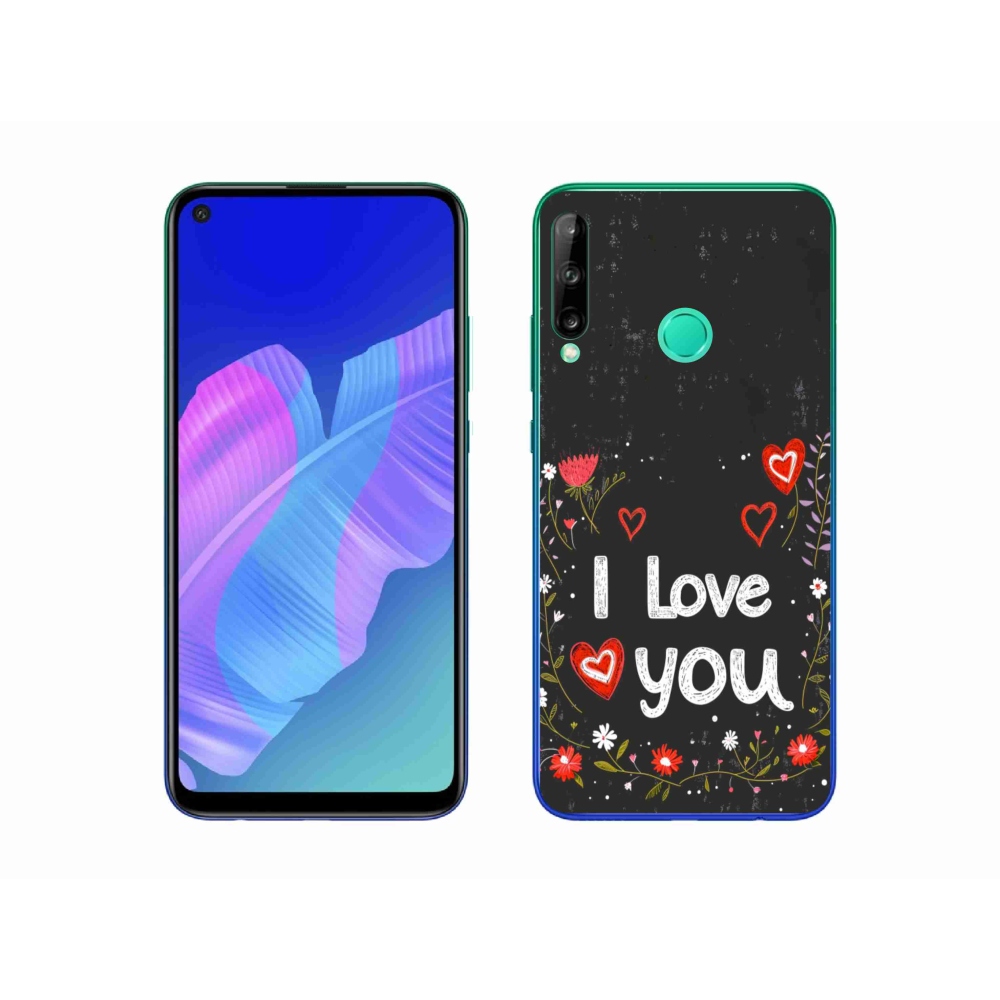 Gél borító mmCase a Huawei P40 Lite E - I love you fekete háttérrel