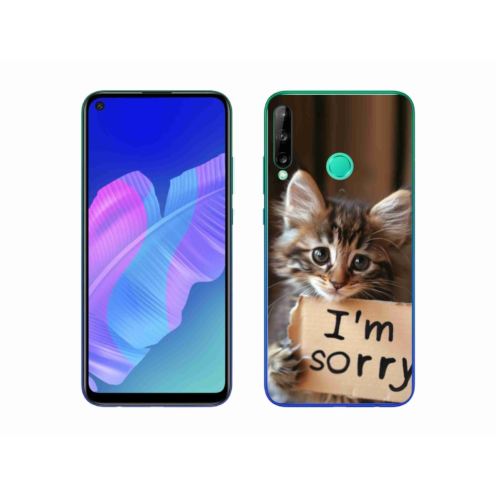 Zselés borítás mmCase a Huawei P40 Lite E számára - macska bocsánatkérés