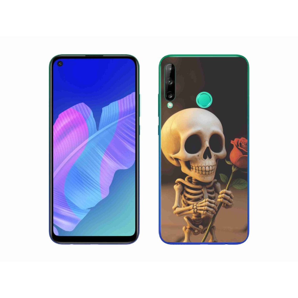 Gél borítás mmCase a Huawei P40 Lite E számára - csontváz rózsával