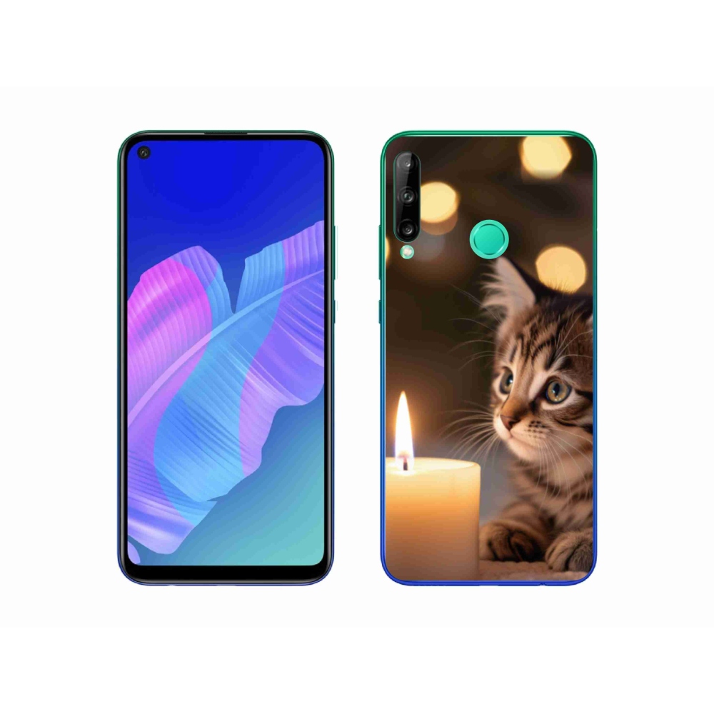 Gél borító mmCase a Huawei P40 Lite E számára - cica és gyertya